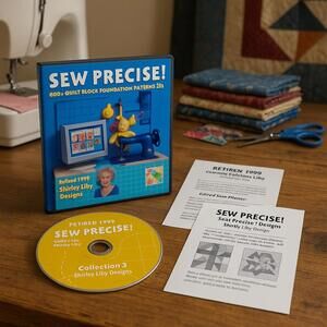 Retired 1990s Sew Precise Collection 3 Shirley Liby Quilt CD-ROM PC Win95/98!!